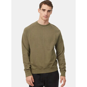 Tentree InMotion Men's Small Sweatshirt Terry Raglan Olive Green Organic Cotton
